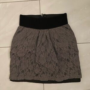 Dynamite Black and Gray Lace Mini Skirt
